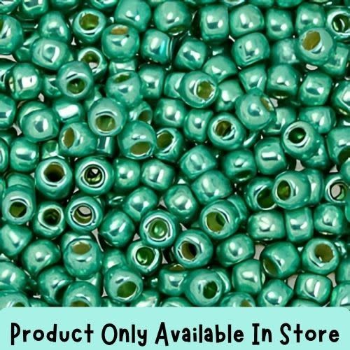 #8 Toho Seed Beads, Galvanized Green Teal, Permanent Finish, 3x3mm, 19 Grams/0.67oz, in store only