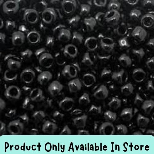 #8 Toho Seed Beads, Opaque Jet Black, 3x3mm, 19 Grams/0.67oz, in store only