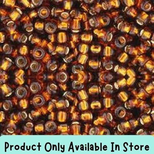 #8 Toho Seed Beads, Silver Lined Smoky Topaz, 3x3mm, 19 Grams/0.67oz, in store only