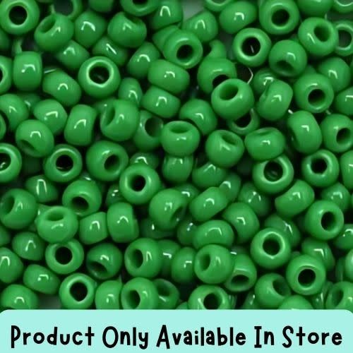 #8 Toho Seed Beads, Opaque Shamrock Green, 3x3mm, 19 Grams/0.67oz, in store only