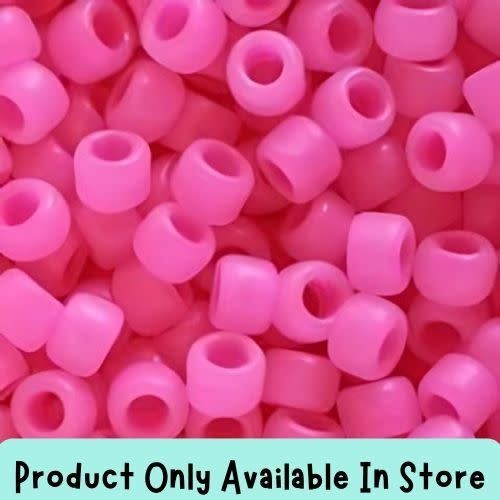 #8 Toho Seed Beads, Ceylon Frosted Hot Pink, 3x3mm, 19 Grams/0.67oz, in store only
