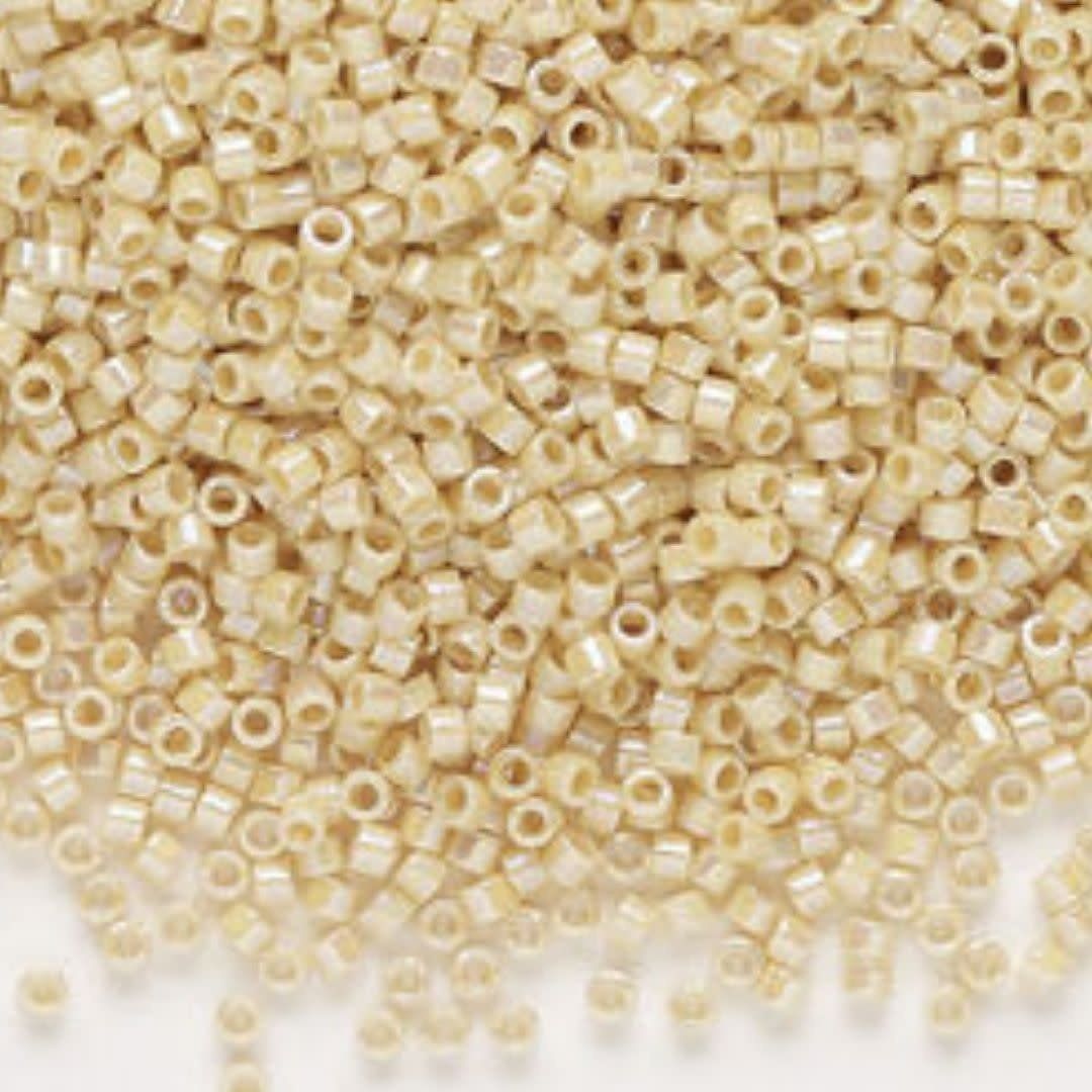 #11 Delica Seed Beads, Opaque Pear Cream Ab/Rainbow, DB1571-TB, Approx 1440 Beads, 1 two inch tube, 7.2 grams