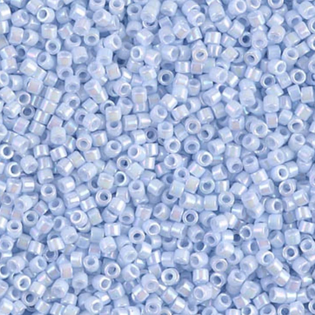 #11 Delica Seed Beads, Opaque Sky Blue Ab/Rainbow, DB1507-TB, Approx 1440 Beads, 1 two inch tube, 7.2 grams