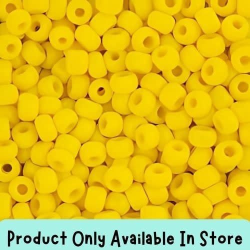 #8 Toho Seed Beads, Opaque Frosted Sunshine Yellow, 3x3mm, 19 Grams/0.67oz, in store only