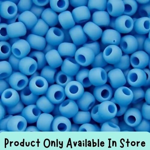 #8 Toho Seed Beads, Opaque Frosted Cornflower, 3x3mm, 19 Grams/0.67oz, in store only