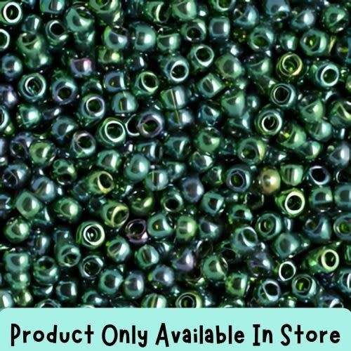 #8 Toho Seed Beads, Gold Lustered Emerald, 3x3mm, 19 Grams/0.67oz, in store only