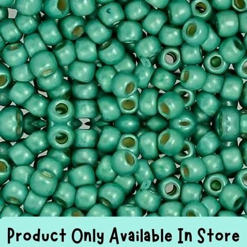 #8 Toho Seed Beads, Matte Galvanized Green Teal, Permanent Finish, 3x3mm, 19 Grams/0.67oz, in store only