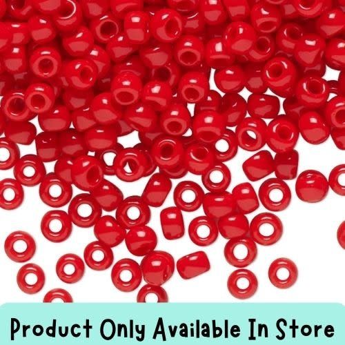 #8 Toho Seed Beads, Opaque Cherry Red, 3x3mm, 19 Grams/0.67oz, in store only