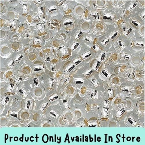 #8 Toho Seed Beads, Silver Lined Crystal , 3x3mm, 19 Grams/0.67oz, in store only