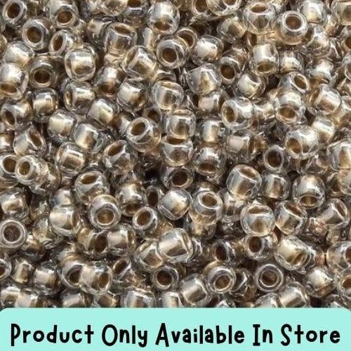 #8 Toho Seed Beads, Gold Lined Crystal, 3x3mm, 19 Grams/0.67oz, in store only