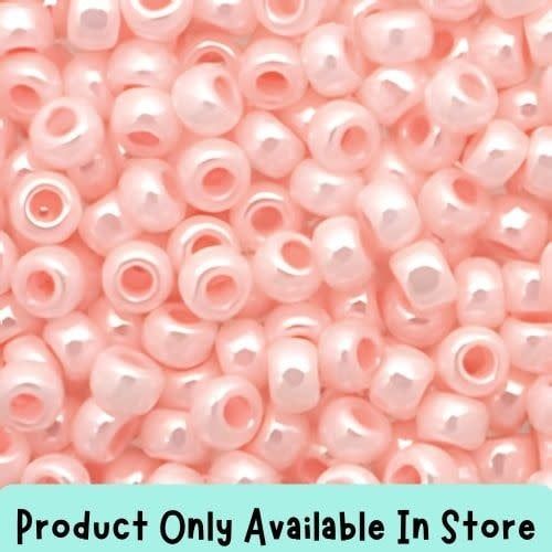 #8 Toho Seed Beads, Opaque Lustered Baby Pink, 3x3mm, 19 Grams/0.67oz, in store only