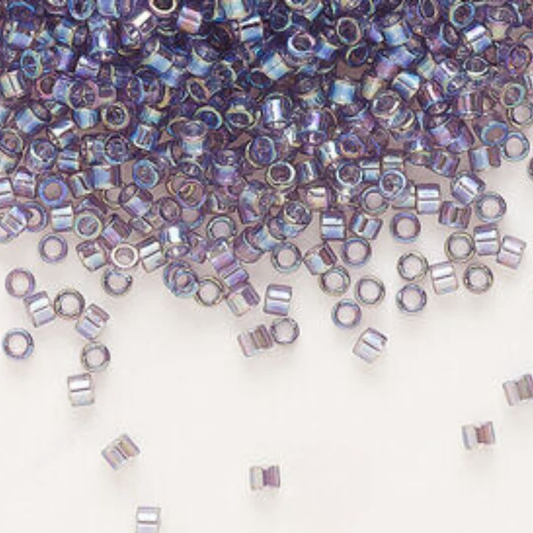#11 Delica Seed Beads, Transparent Light Amethyst Ab/Rainbow, DB1245-TB, Approx 1440 Beads, 1 two inch tube, 7.2 grams