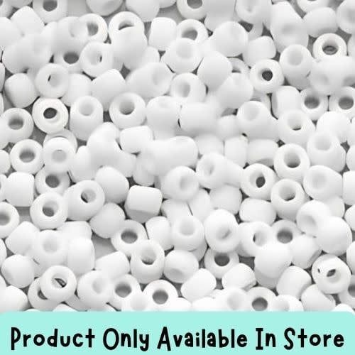#8 Toho Seed Beads, Frosted Opaque White, 3x3mm, 19 Grams/0.67oz, in store only