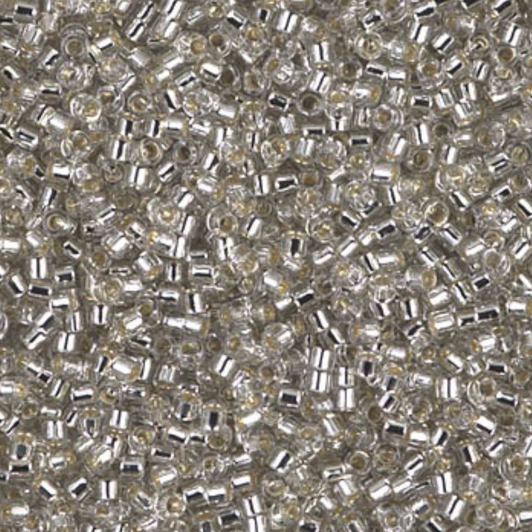#11 Delica Seed Beads, Silver Lined Grey Mist, DB1211-TB, Approx 1440 Beads, 1 two inch tube, 7.2 grams