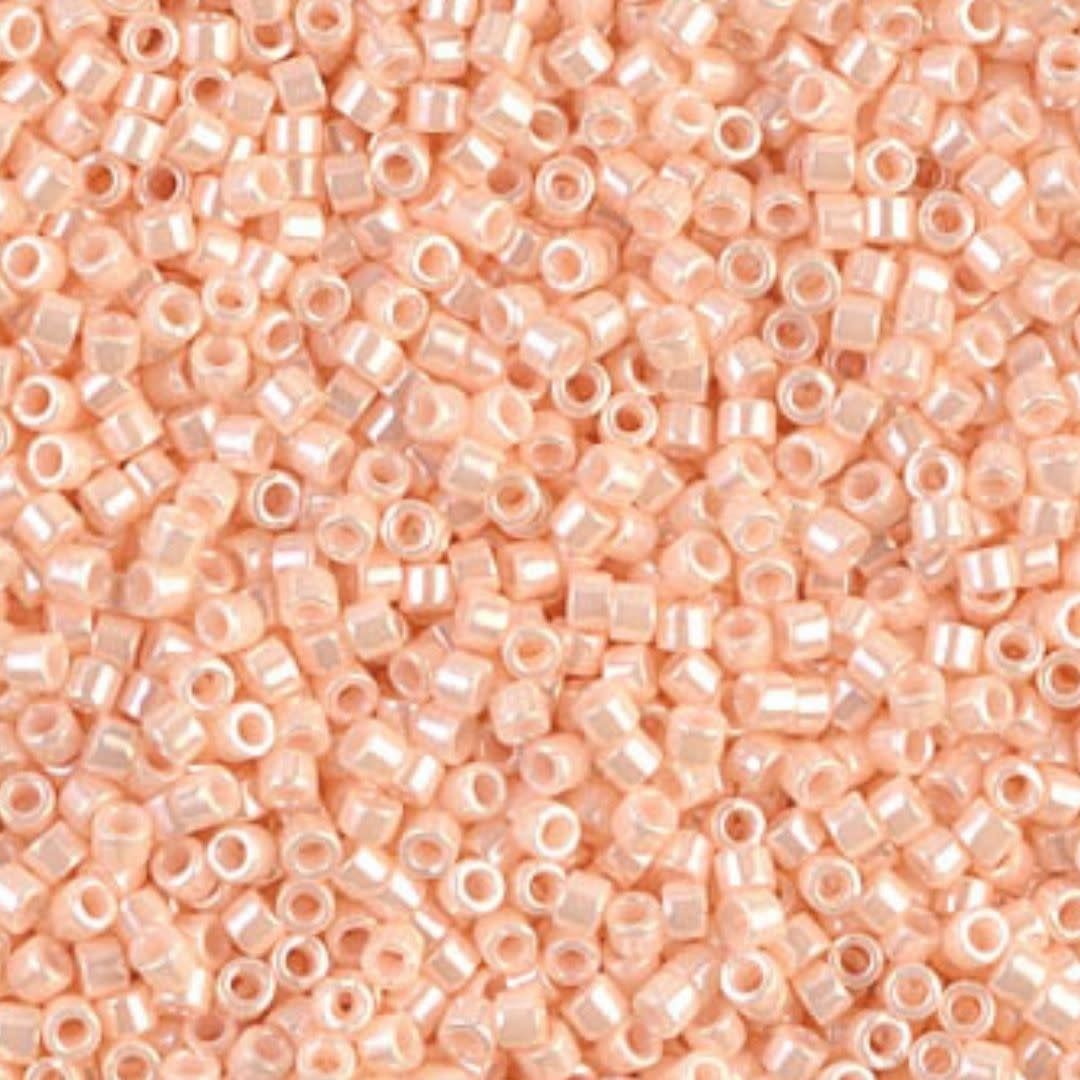 #11 Delica Seed Beads, Opaque Luster Light Peach Ceylon, DB1532-TB, Approx 1440 Beads, 1 two inch tube, 7.2 grams