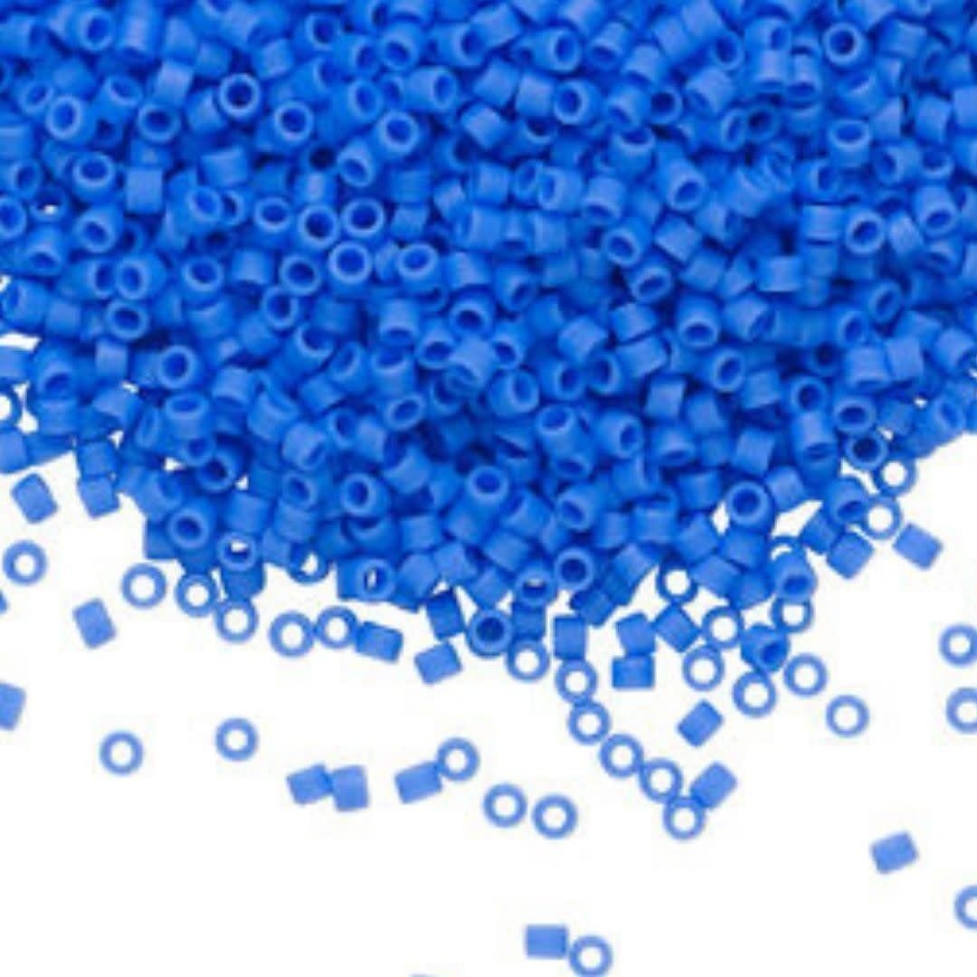 #11 Delica Seed Beads, Matte Opaque Cyan Blue, DB1588-TB, Approx 1440 Beads, 1 two inch tube, 7.2 grams