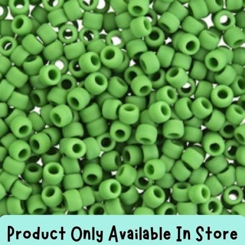 #8 Toho Seed Beads, Opaque Frosted Mint Green, 3x3mm, 19 Grams/0.67oz, in store only