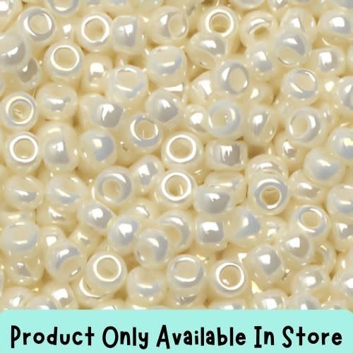 #8 Toho Seed Beads, Ceylon Light Ivory, 3x3mm, 19 Grams/0.67oz, in store only