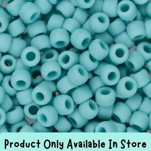 #8 Toho Seed Beads, Opaque Frosted Turquoise, 3x3mm, 19 Grams/0.67oz, in store only