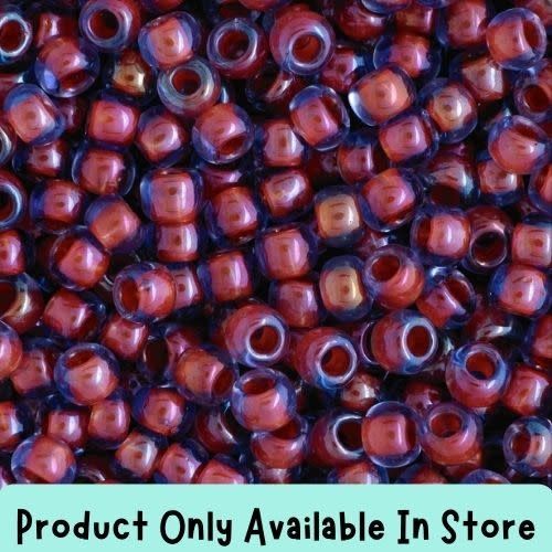 #8 Toho Seed Beads, Hyacinth Lined Light Sapphire, 3x3mm, 19 Grams/0.67oz, in store only