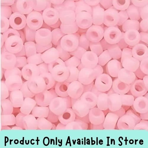 #8 Toho Seed Beads, Ceylon Frosted Innocent Pink, 3x3mm, 19 Grams/0.67oz, in store only