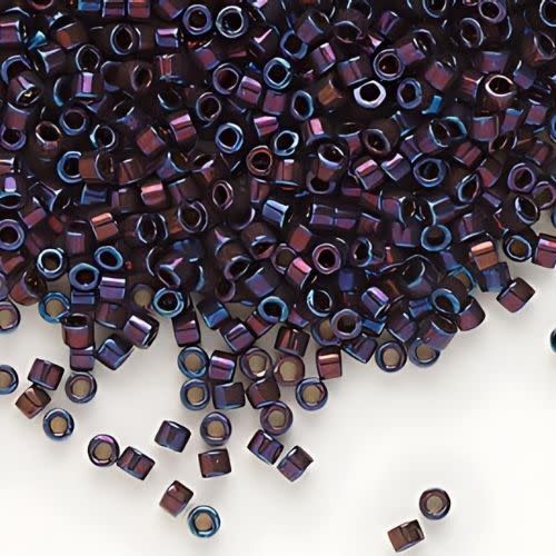 #11 Delica Seed Beads, Metallic Red Purple, DB1004-TB, Approx 1440 Beads, 1 two inch tube, 7.2 grams