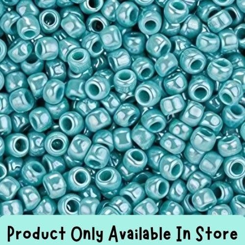 #8 Toho Seed Beads, Opaque Luster Turquoise, 3x3mm, 19 Grams/0.67oz, in store only