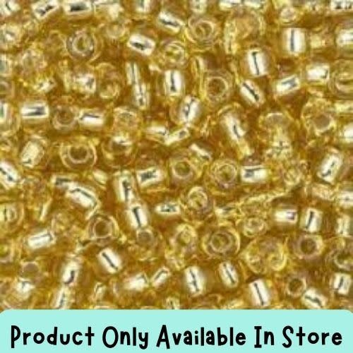 #8 Toho Seed Beads, Silver Lined Light Topaz, 3x3mm, 19 Grams/0.67oz, in store only