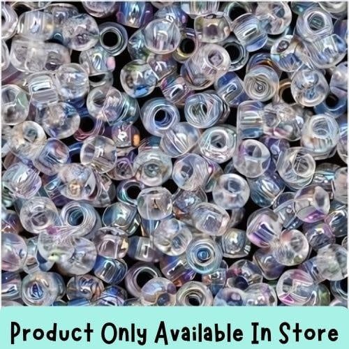 #8 Toho Seed Beads, Transparent Crystal Ab, 3x3mm, 19 Grams/0.67oz, in store only