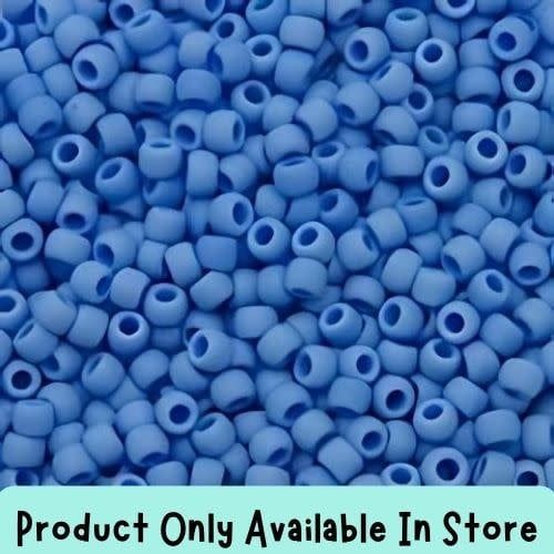 #8 Toho Seed Beads, Opaque Frosted Periwinkle Blue, 3x3mm, 19 Grams/0.67oz, in store only