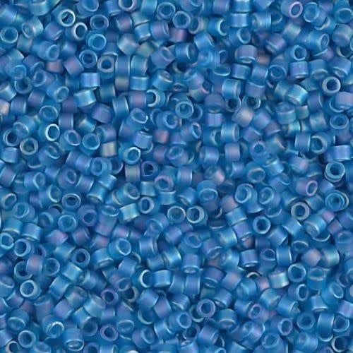 #11 Delica Seed Beads, Matte Transparent Light Blue Ab/Rainbow, DB862-TB, Approx 1440 Beads, 1 two inch tube, 7.2 grams