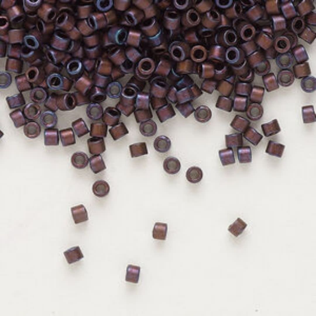 #11 Delica Seed Beads, Matte Metallic Rainbow Copper, DB312-TB, Approx 1440 Beads, 1 two inch tube, 7.2 grams