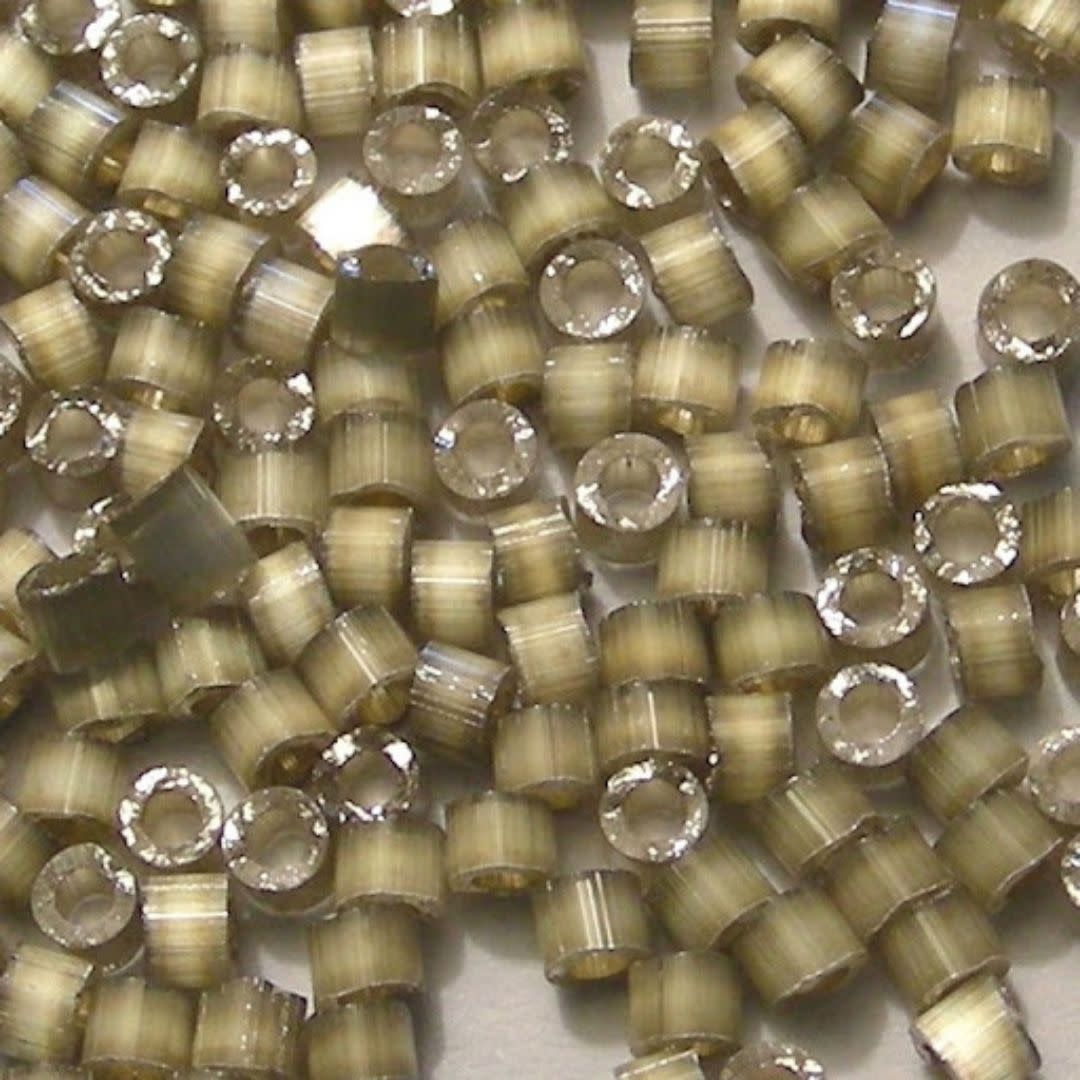 #11 Delica Seed Beads, Silver Lined Satin Varigated Taupe, DB671-TB, Approx 1440 Beads, 1 two inch tube, 7.2 grams