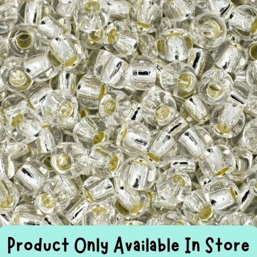 #6 Toho Seed Beads, Silver Lined Crystal, 4x4mm, 19 Grams/0.67oz, in store only