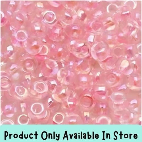 #6 Toho Seed Beads, Transparent Rainbow Ballerina Pink, 4x4mm, 19 Grams/0.67oz, in store only