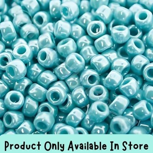 #6 Toho Seed Beads, Opaque Luster Turquoise, 4x4mm, 19 Grams/0.67oz, in store only