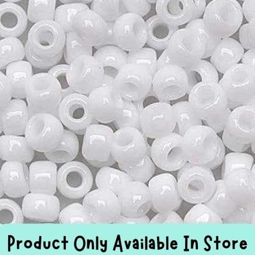 #8 Toho Seed Beads, Opaque White, 3x3mm, 19 Grams/0.67oz, in store only