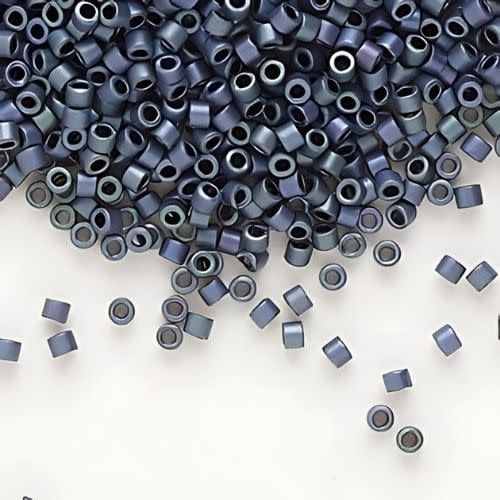 #11 Delica Seed Beads, Matte Metallic Blue Green Iris, DB1052-TB, Approx 1440 Beads, 1 two inch tube, 7.2 grams