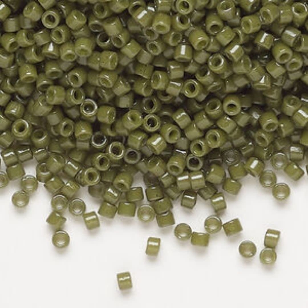 #11 Delica Seed Beads, Duracoat Opaque Army Green, DB2357-TB, Approx 1440 Beads, 1 two inch tube, 7.2 grams