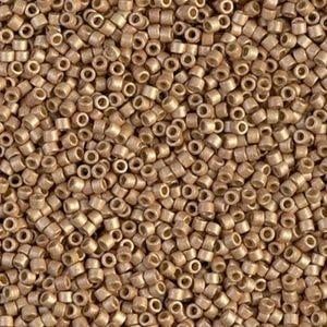 #11 Delica Seed Beads, Matte Duracoat Galvanized Champagne, DB1834F-TB, Approx 1440 Beads, 1 two inch tube, 7.2 grams