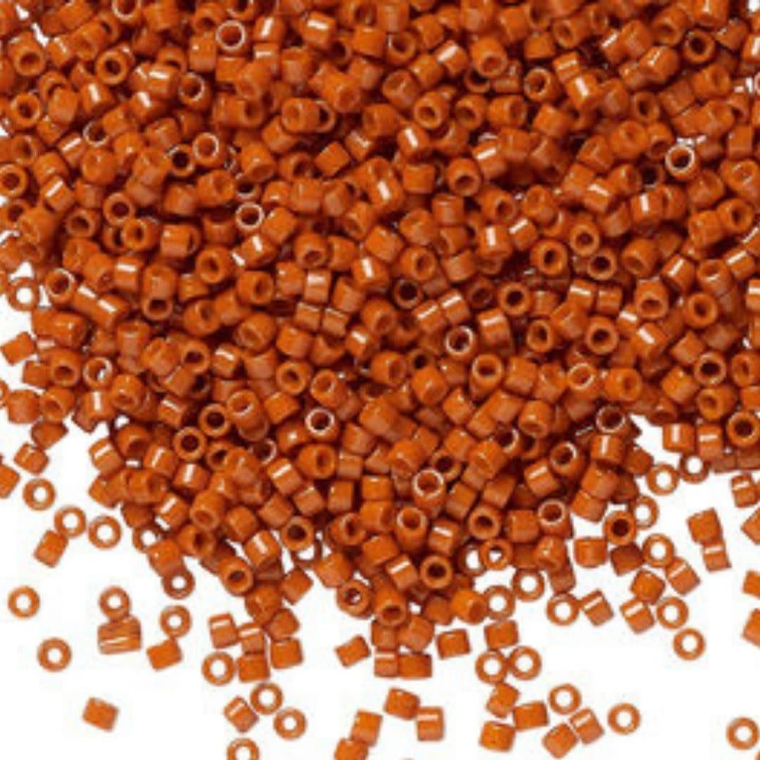 #11 Delica Seed Beads, Duracoat Opaque Orange Rust, DB2352-TB, Approx 1440 Beads, 1 two inch tube, 7.2 grams