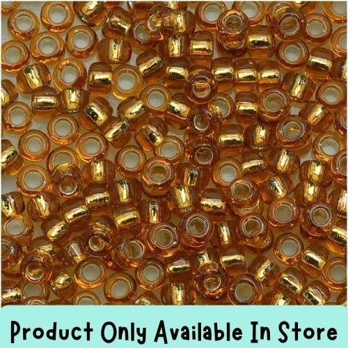 #8 Toho Seed Beads, Silver Lined Topaz, 3x3mm, 19 Grams/0.67oz, in store only