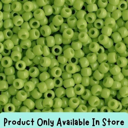 #11 Toho Seed Beads, Opaque Sour Apple, Green, 2x2mm, 19 Grams/0.67oz, in store only