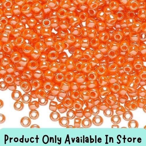 #11 Toho Seed Beads, Opaque Luster Pumpkin, 2x2mm, 19 Grams/0.67oz, in store only