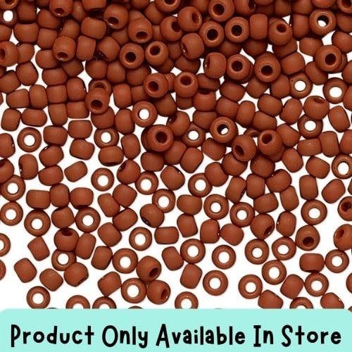 #11 Toho Seed Beads, Opaque Frosted Terra Cotta, 2x2mm, 19 Grams/0.67oz, in store only
