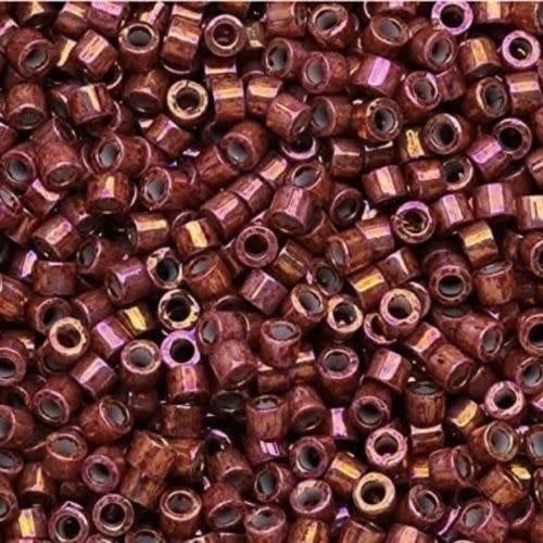 #11 Delica Seed Beads, Metallic Rhubarb Luster, DB1016-TB, Approx 1440 Beads, 1 two inch tube, 7.2 grams