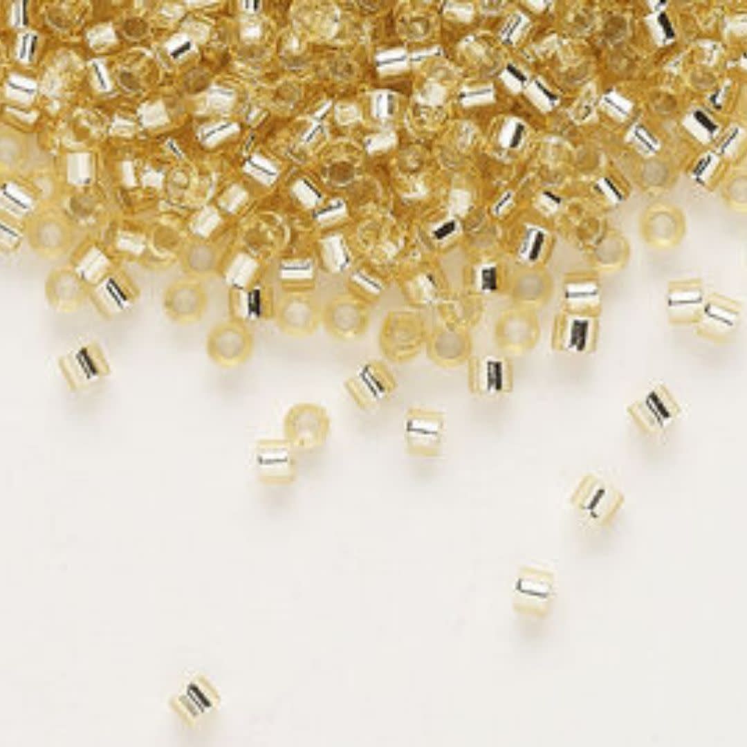 #11 Delica Seed Beads, Silver Lined Topaz  Ivory, DB1212-TB, Approx 1440 Beads, 1 two inch tube, 7.2 grams