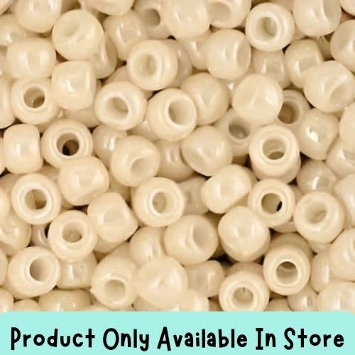 #6 Toho Seed Beads, Opaque Luster Light Beige, 4x4mm, 19 Grams/0.67oz, in store only