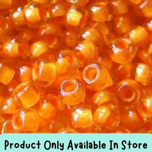 #6 Toho Seed Beads, Burnt Orange Lined Jonquil, 4x4mm, 19 Grams/0.67oz, in store only