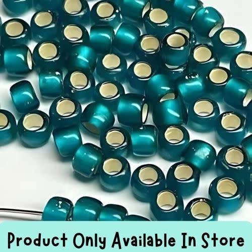 #11 Toho Seed Beads, Silver Lined Frosted Teal, 2x2mm, 19 Grams/0.67oz, in store only
